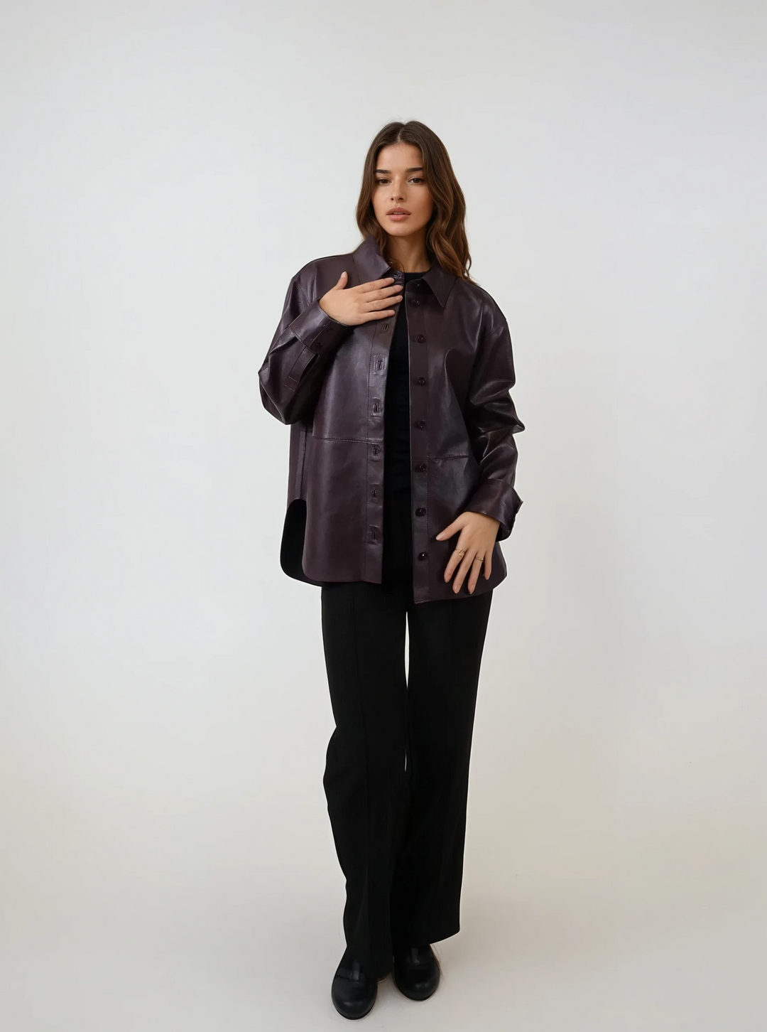Jayan-Hemd, 72 cm. - Lammleder - Damen - Bordeaux