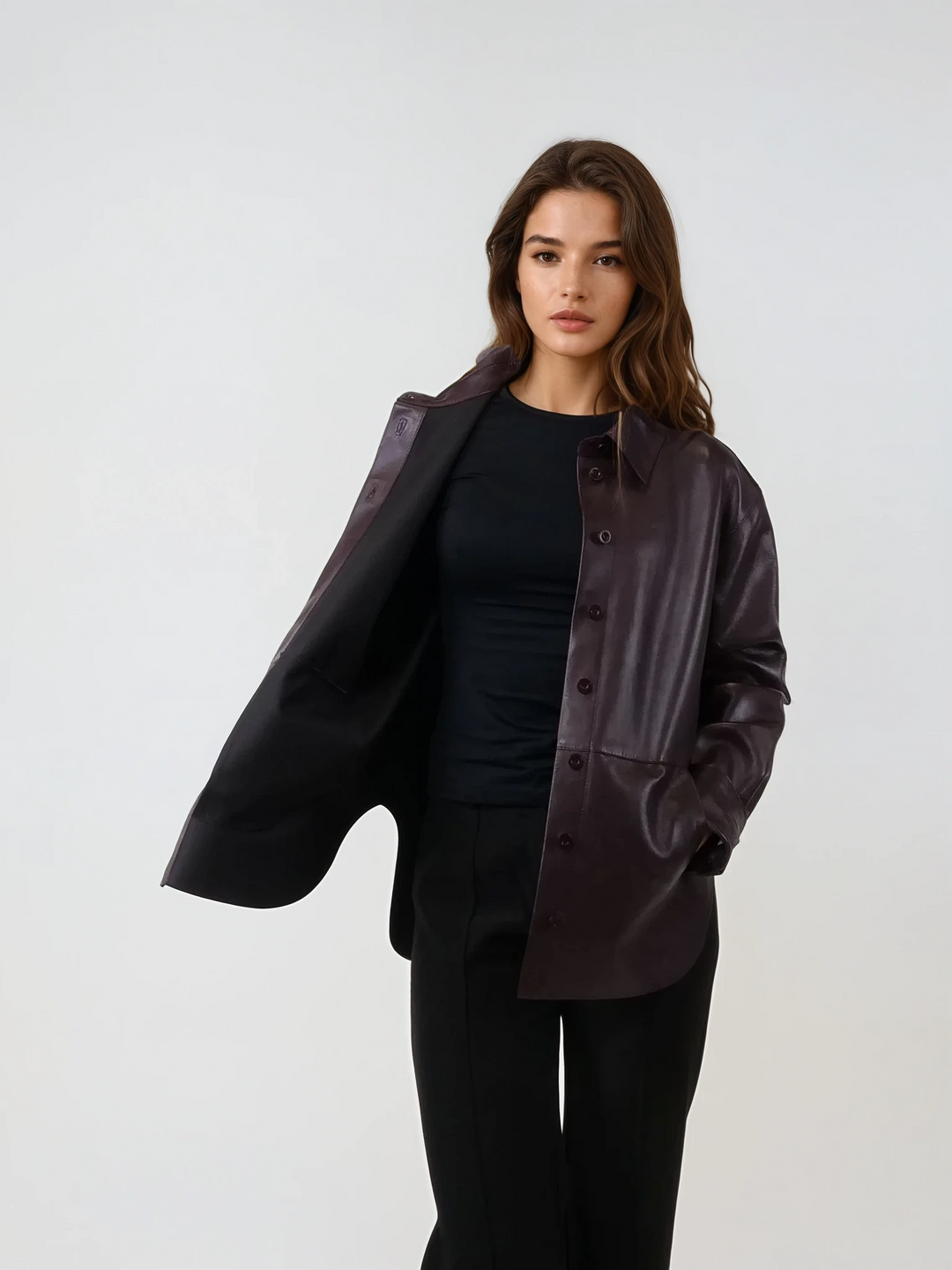 Jayan-Hemd, 72 cm. - Lammleder - Damen - Bordeaux