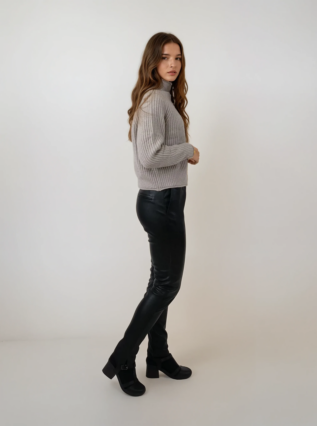 Galapogos pants - Lamb Stretch Leather - Women - Black