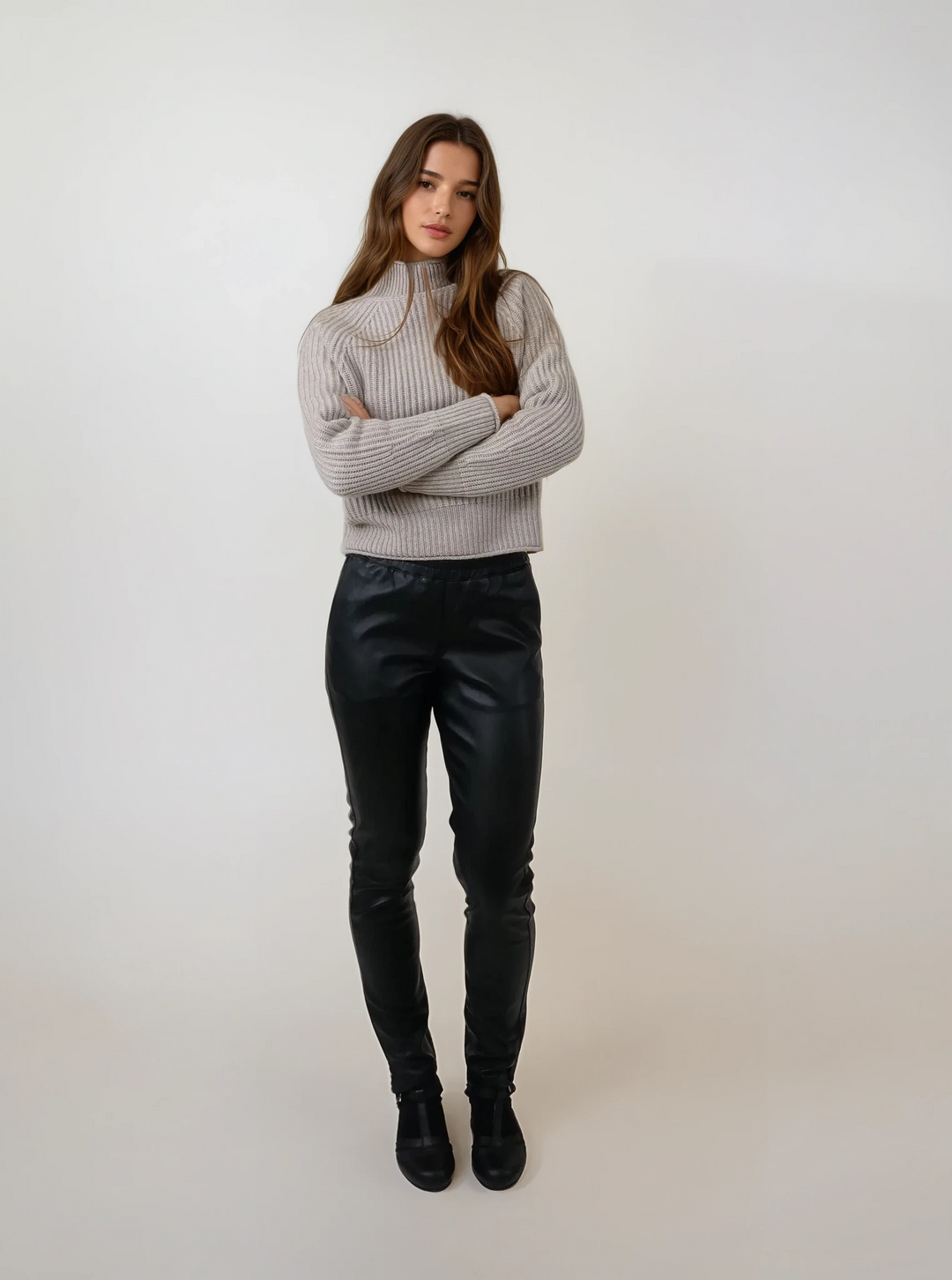 Galapogos pants - Lamb Stretch Leather - Women - Black