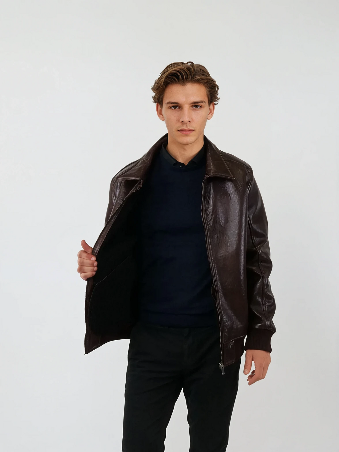 Fallon, 68 cm. - Lamb Leather - Man - Brown