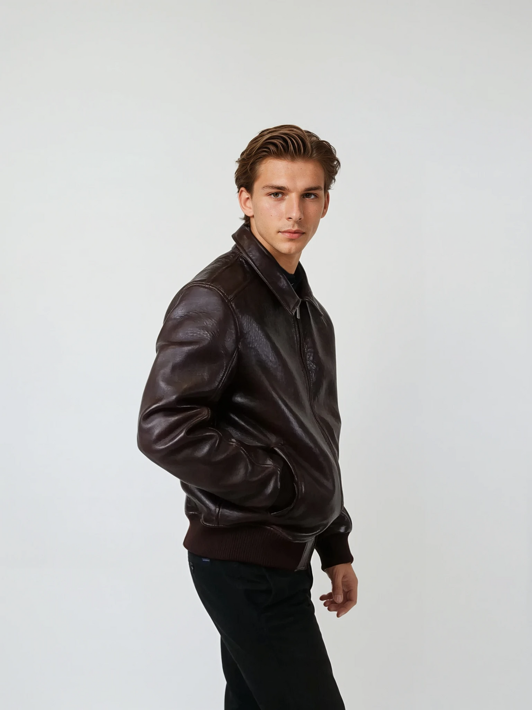 Fallon, 68 cm. - Lamb Leather - Man - Brown