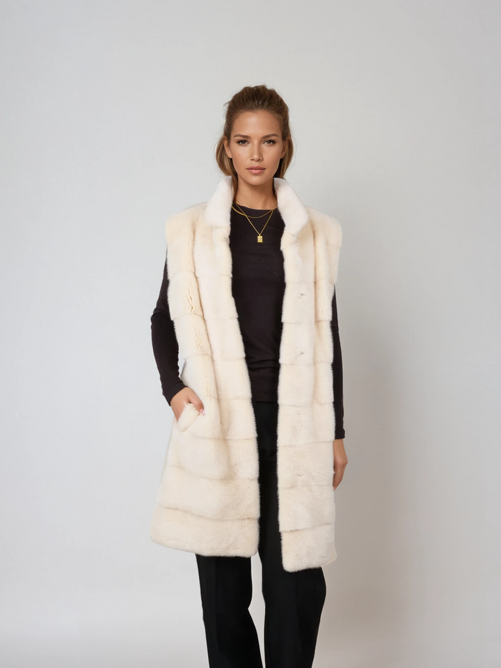 Denise väst, 90 cm. - Halsband - Mink - Kvinnor - Elfenben