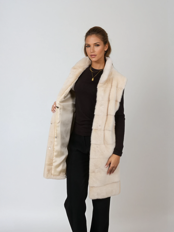 Denise väst, 90 cm. - Halsband - Mink - Kvinnor - Elfenben