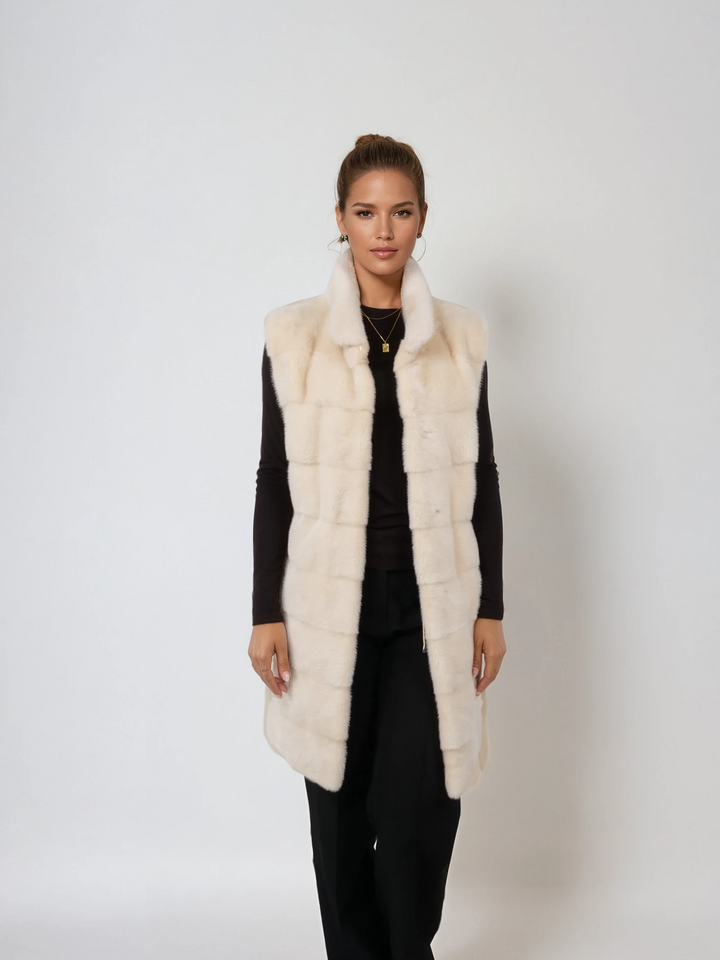 Denise väst, 90 cm. - Halsband - Mink - Kvinnor - Elfenben