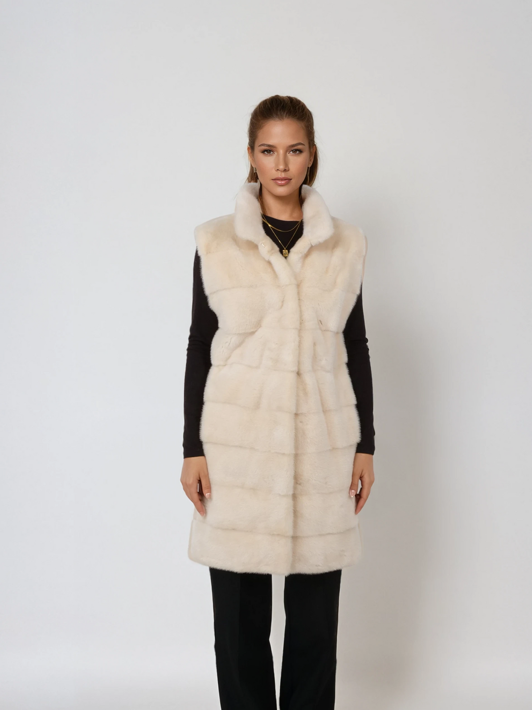 Denise väst, 90 cm. - Halsband - Mink - Kvinnor - Elfenben