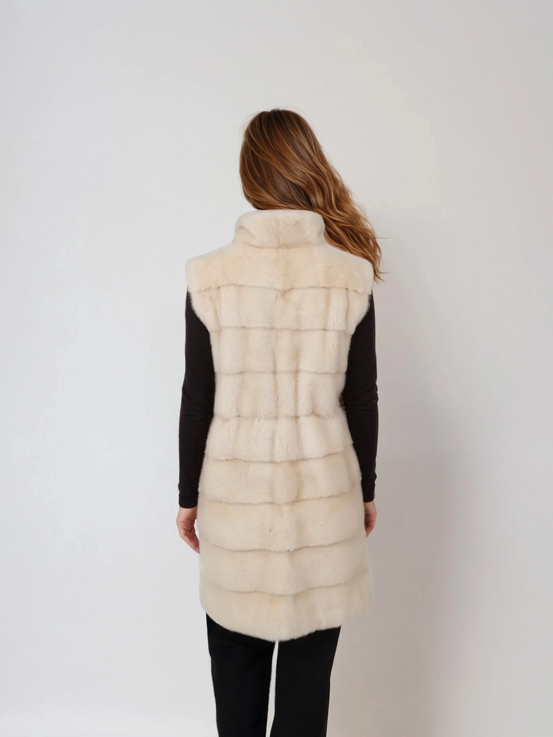 Denise väst, 90 cm. - Halsband - Mink - Kvinnor - Elfenben