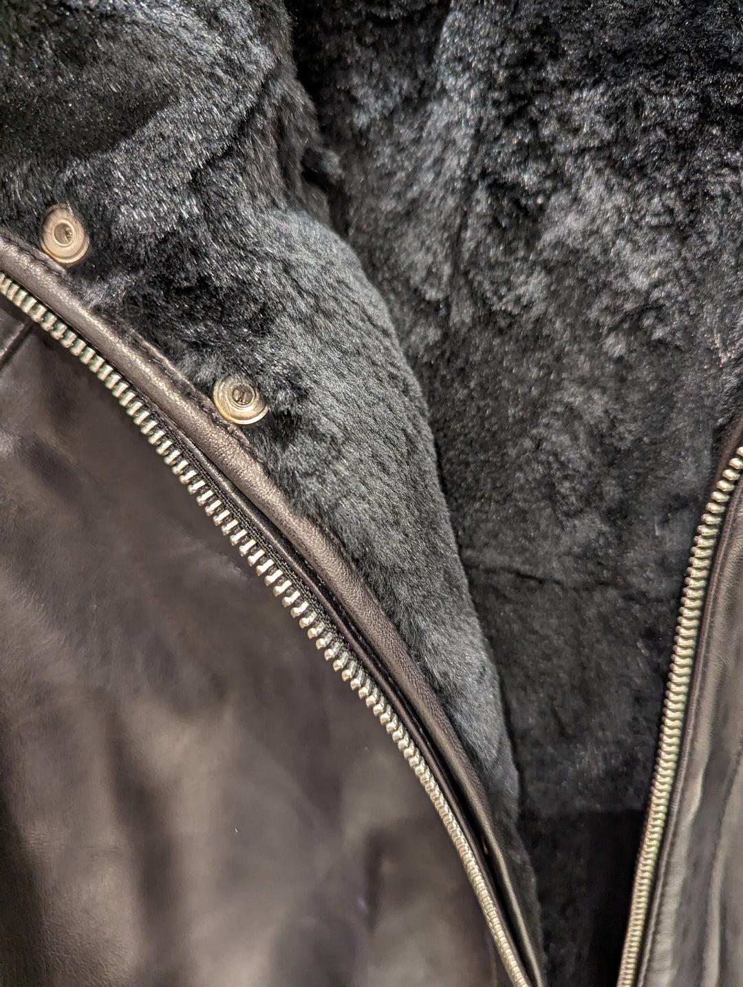 Danyal, 82 cm. - Leather jacket with hood - Women - Black