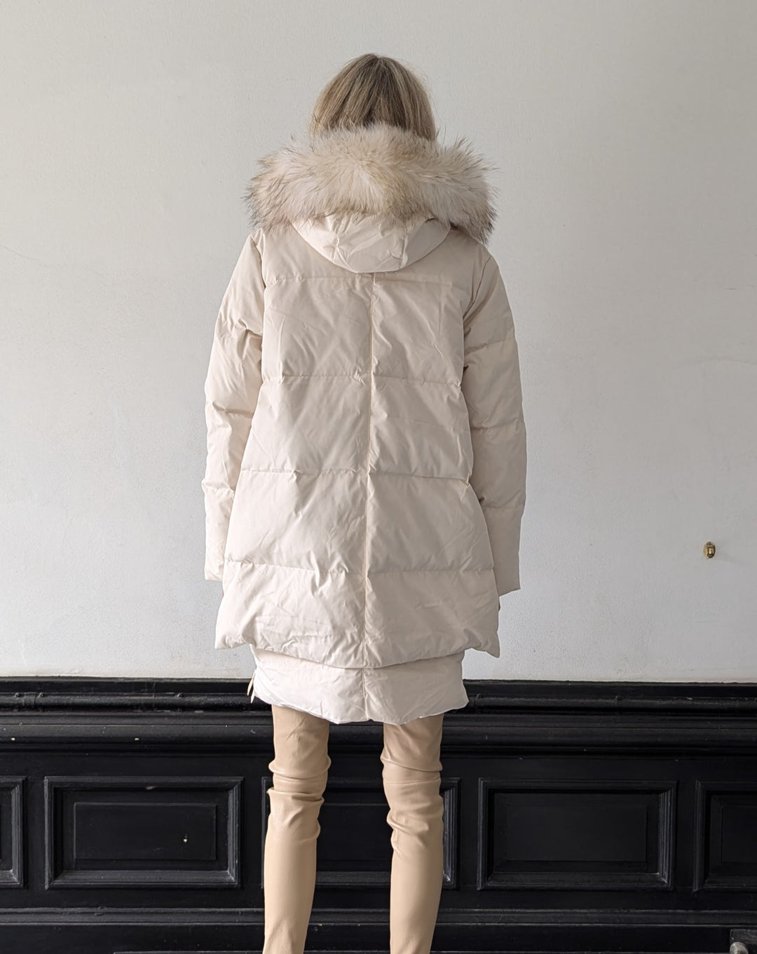 Michelle 90 cm. - Dunjakke - Dame - Off white