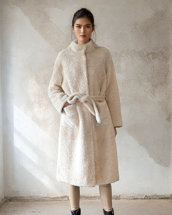 Ilga, 109 cm. - Halsband - La Coon Lamb - Damen - Beige