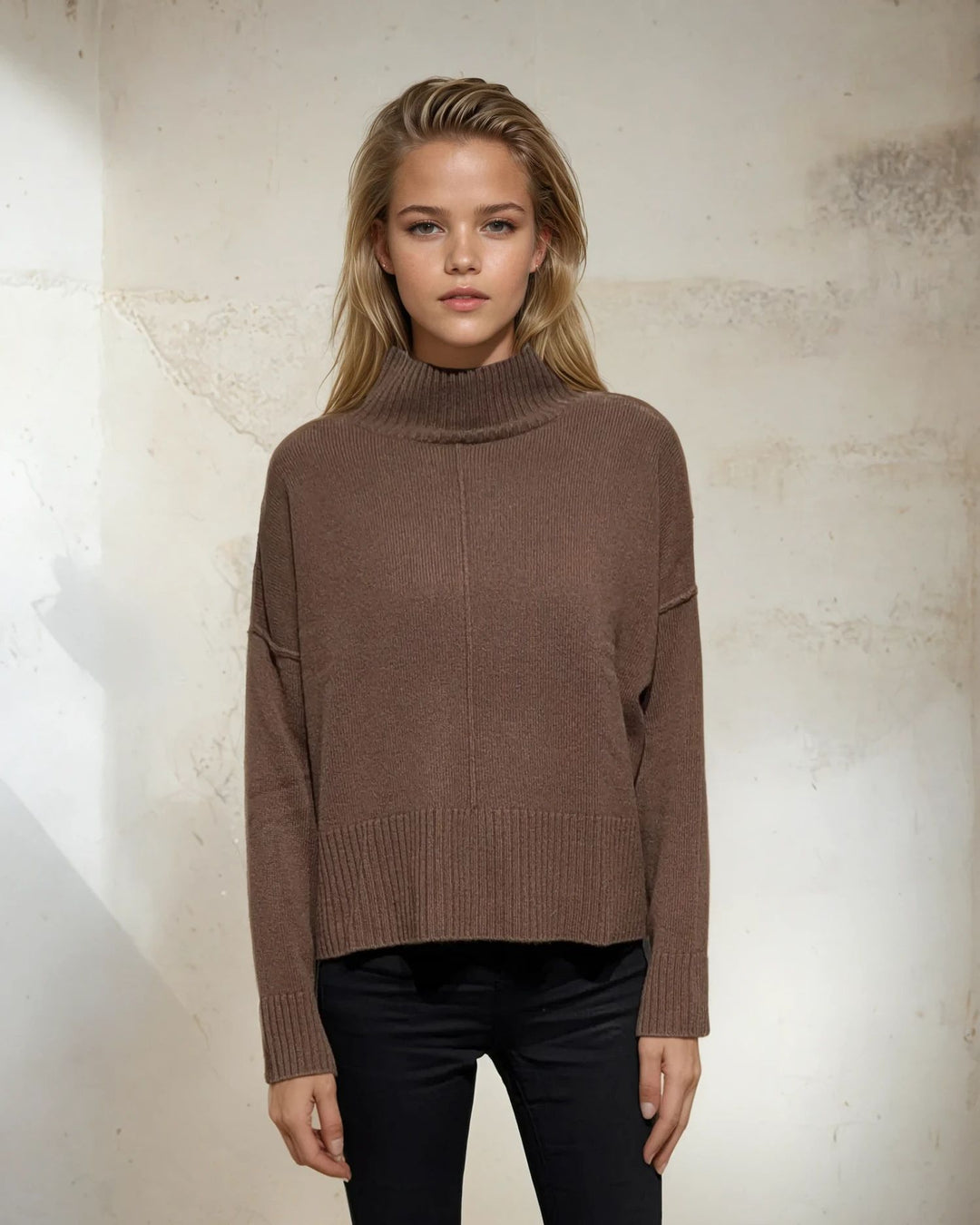 SY-23080 Sweater - 100% Cashmere - Woman -  Dark Brown