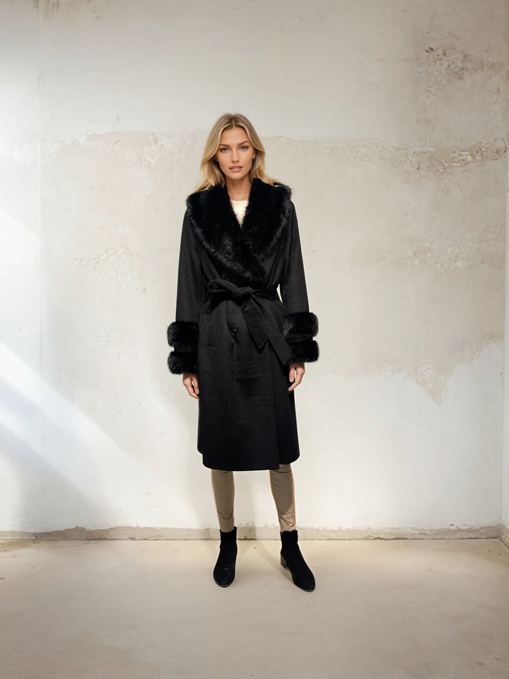 Ivanna, 105 cm. - krage - tekstil - kvinner - svart