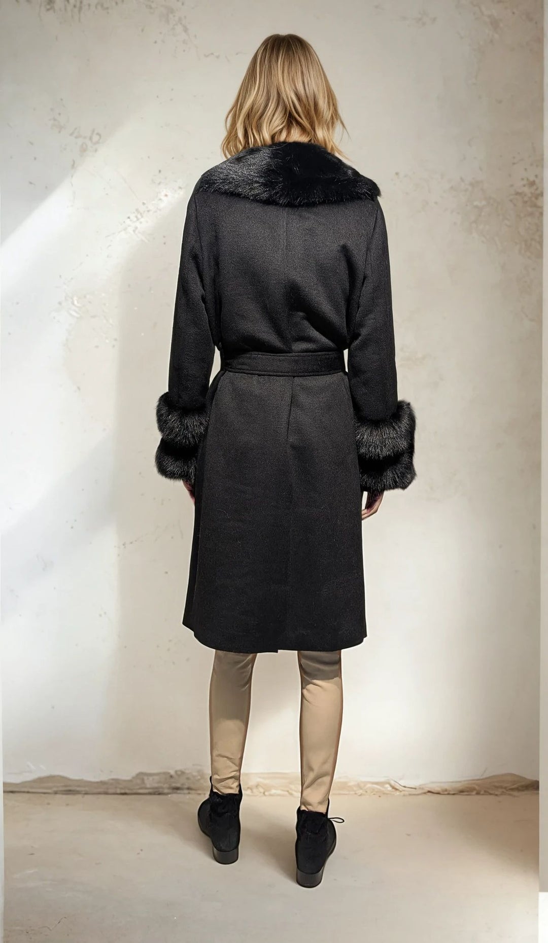 Ivanna, 105 cm. - krage - tekstil - kvinner - svart