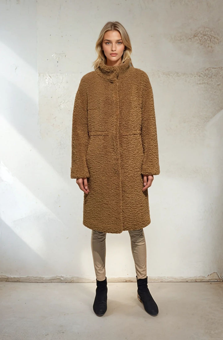 Filuka, 100 cm. - Kragen – 100 % Kunstfell – Damen – Kastanie