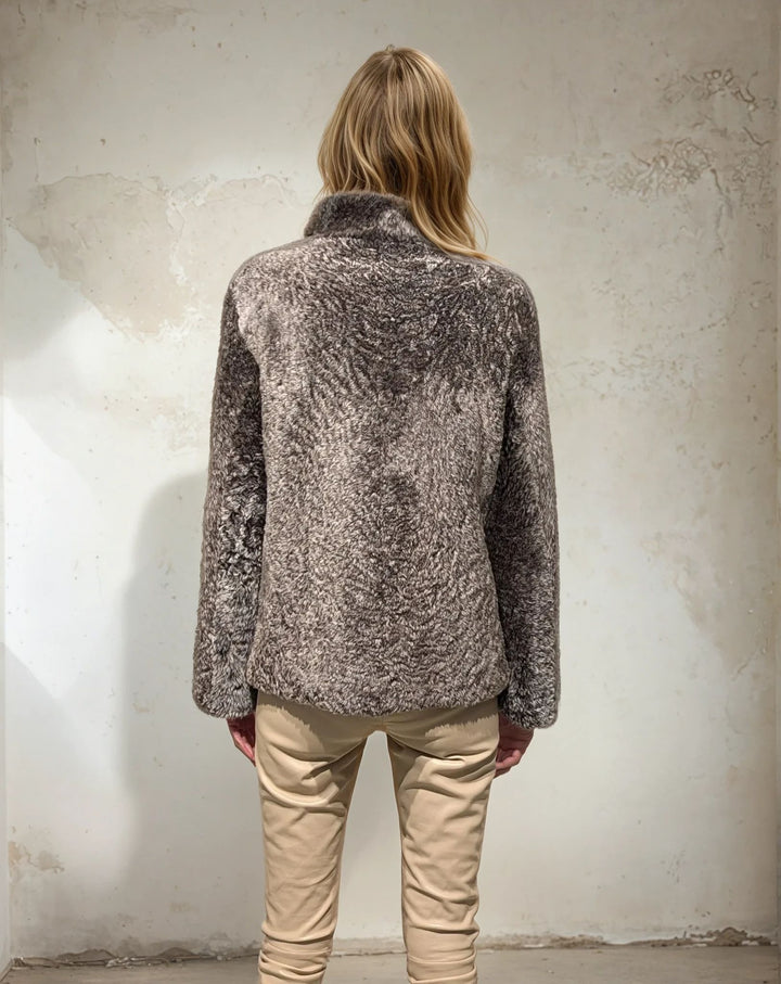 Irbid, 63 cm. – Halsband – La Coon Lamb – Damen – Dunkelbraun