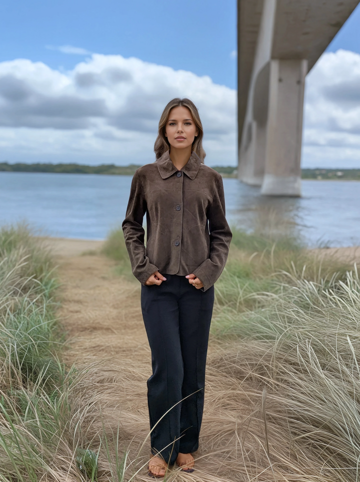 Vida, 53 cm. - Gede ruskindslæder - Dame - Oliven