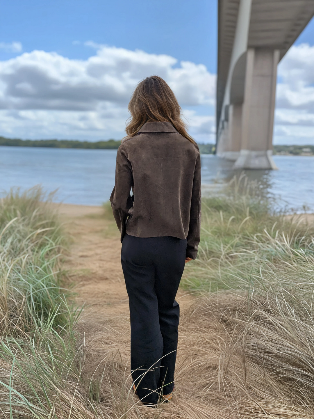 Vida, 53 cm. - Gede ruskindslæder - Dame - Oliven