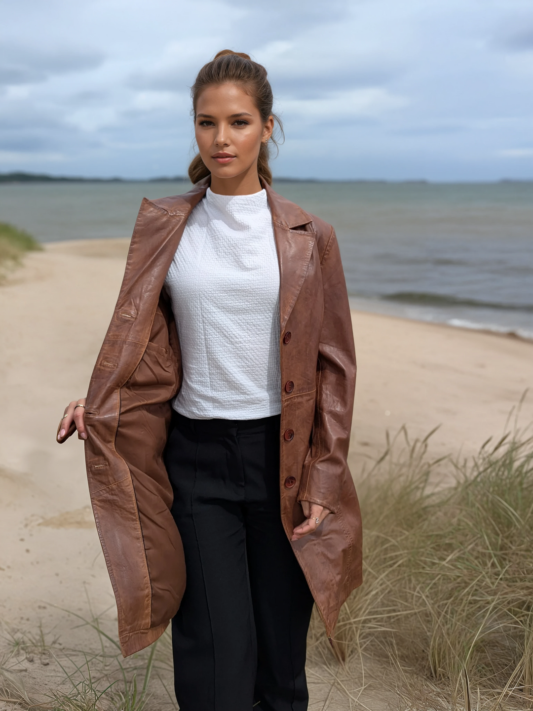 Erika - Lamm Malli Läder - Dam - Kopparbrun