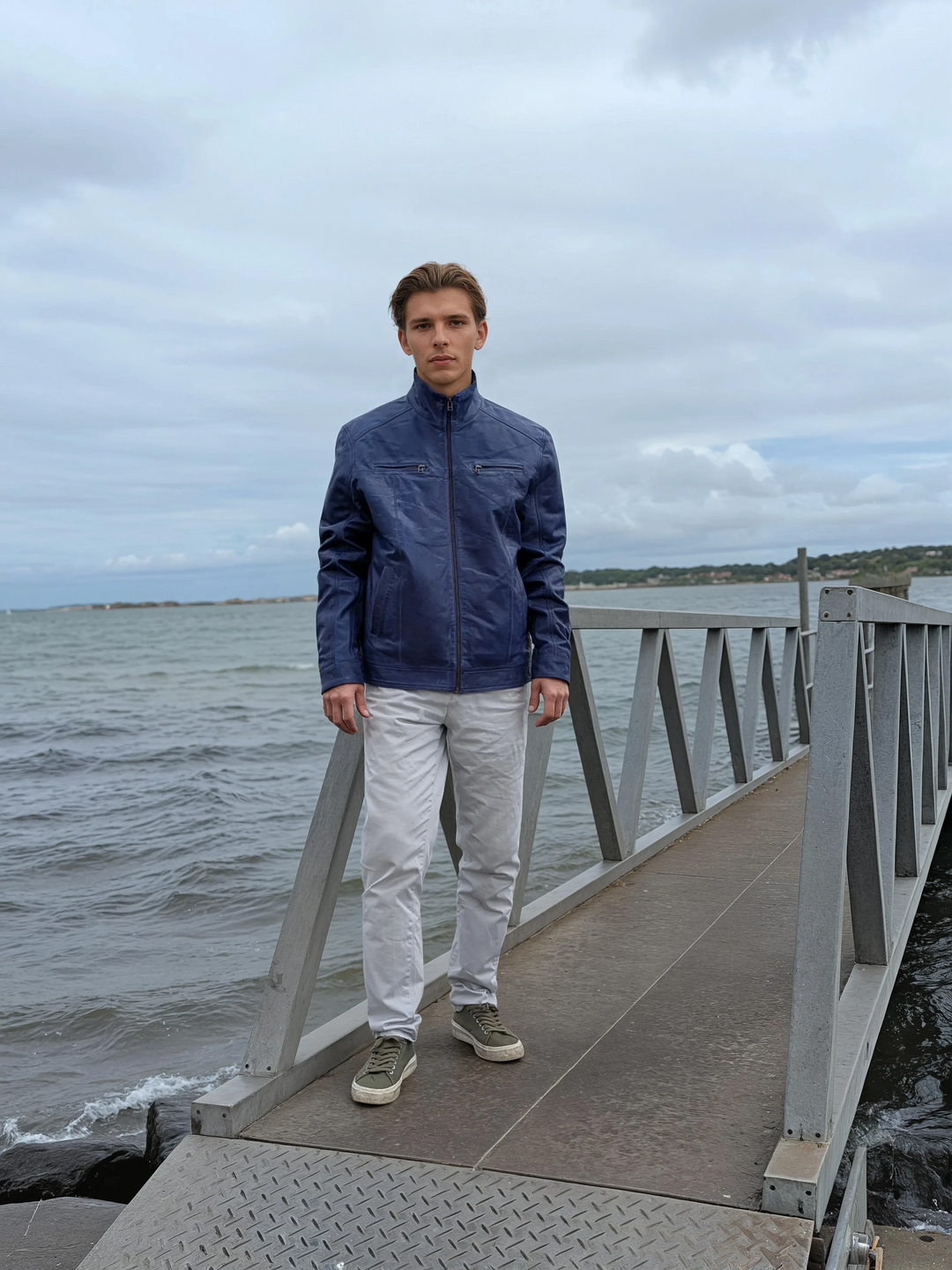 Athir - Lamb Polish Nappa Leather -Man - Cobalt Blue