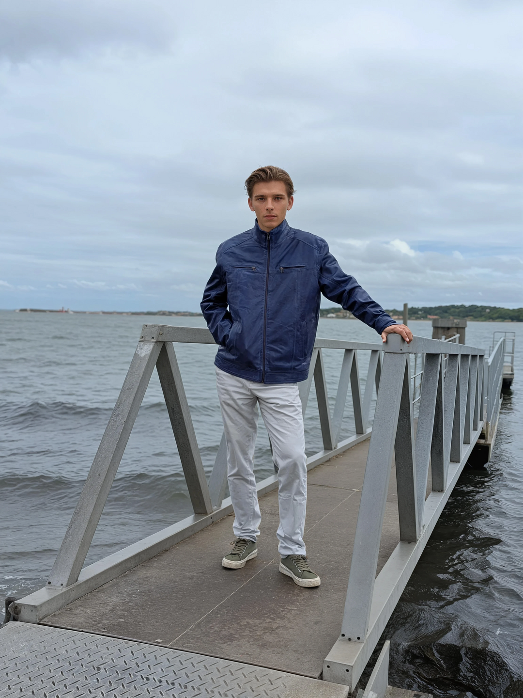 Athir - Lamb Polish Nappa Leather -Man - Cobalt Blue