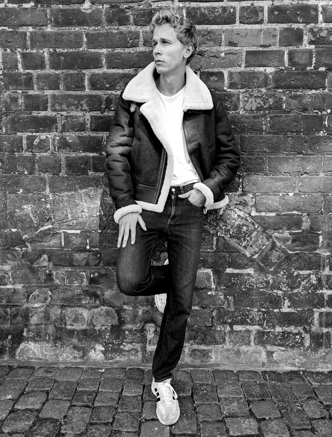 Joost 65 cm. - Aviator Pilot rulamsjakke - Herre - Mørkebrun