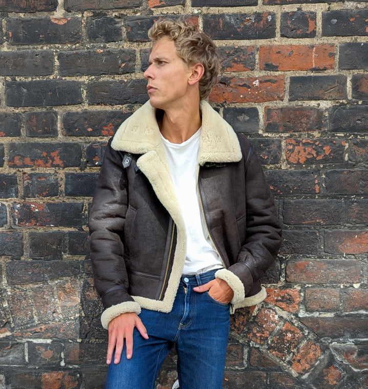 Joost-B, 65 cm. Nappa Lamb Crack Washed - Man Dark Brown