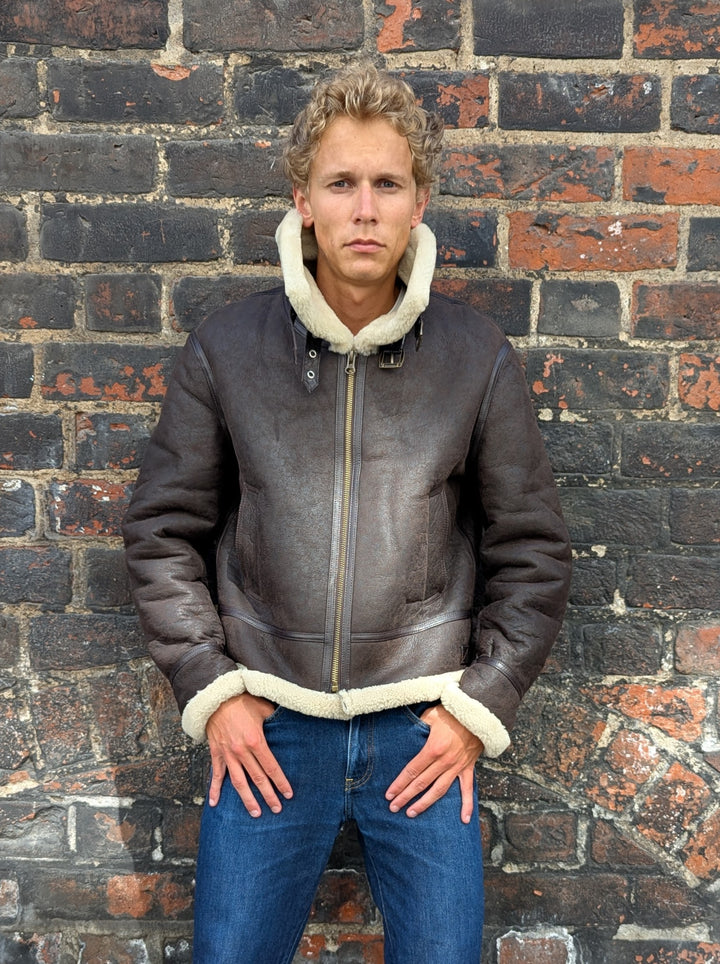 Joost-B, 65 cm. Nappa Lamb Crack Washed - Man Dark Brown