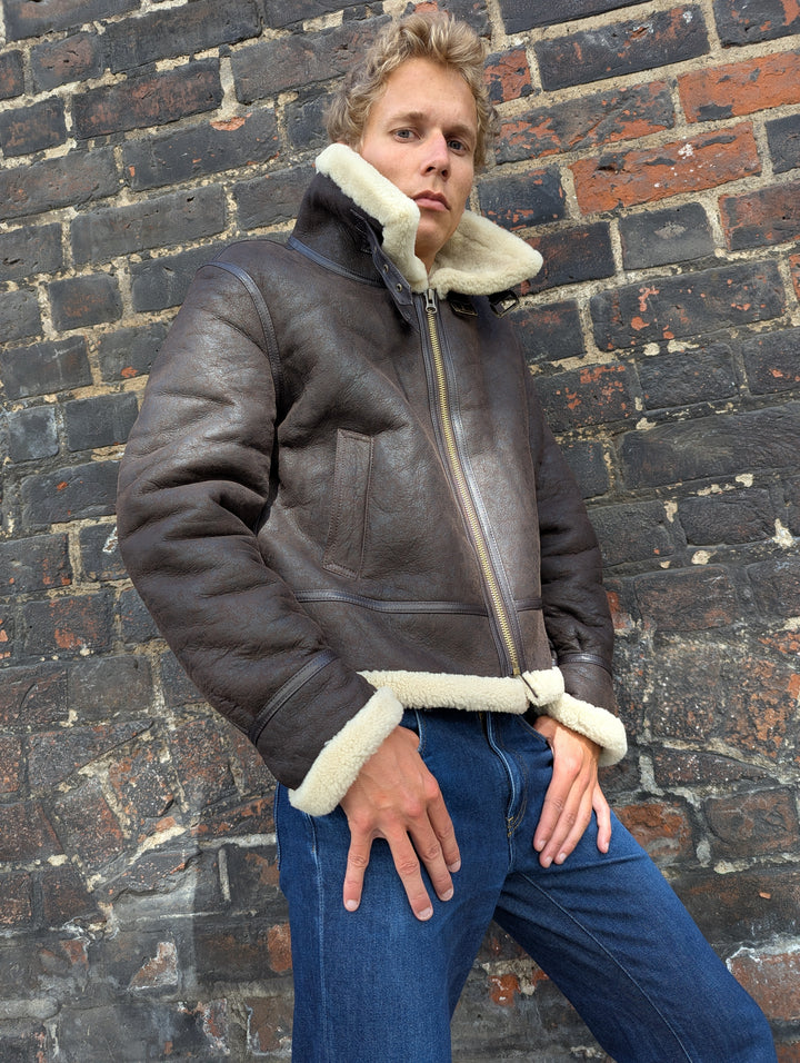 Joost 65 cm. - Aviator Pilot rulamsjakke - Herre - Mørkebrun