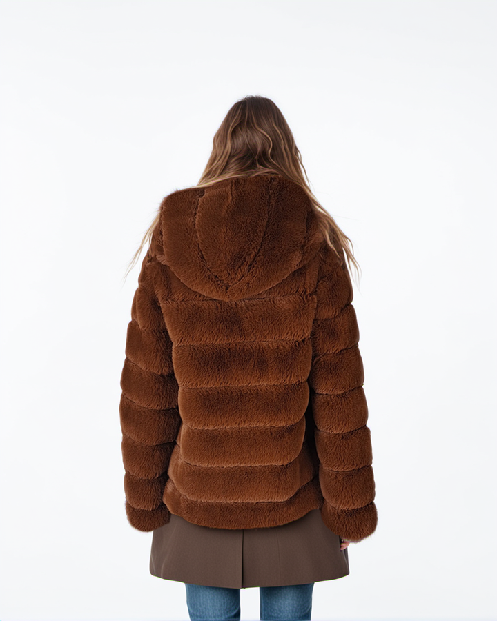 Petrovski, 65 cm. - Hood - 100% faux pels - kvinder - chokolade