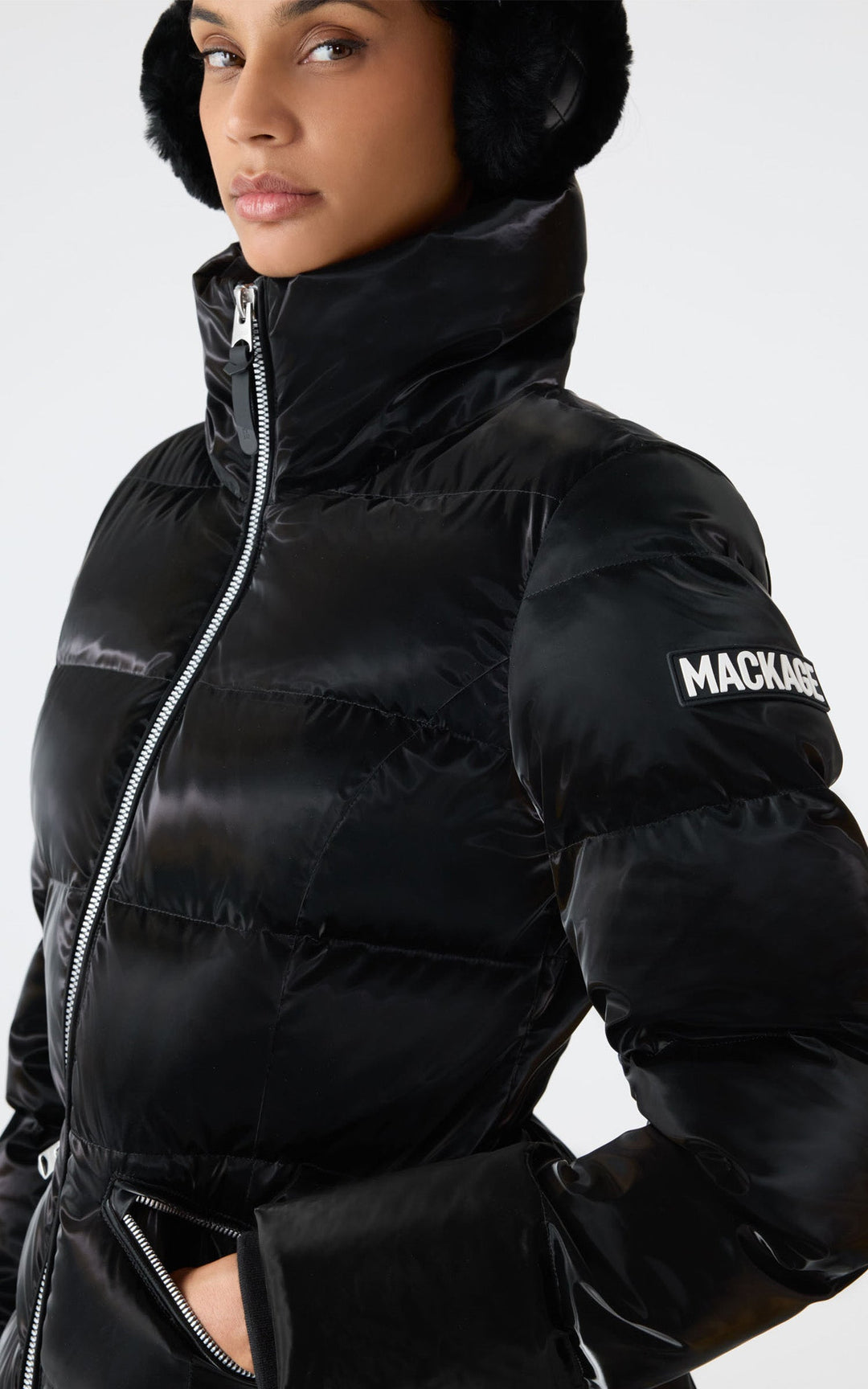 Black Madalyn Glo Puffer Jacket - Women