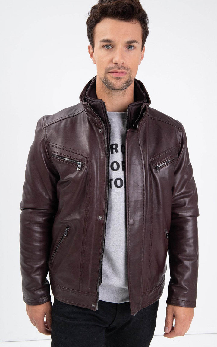 Falconero Dark Brown Leather Jacket - Men