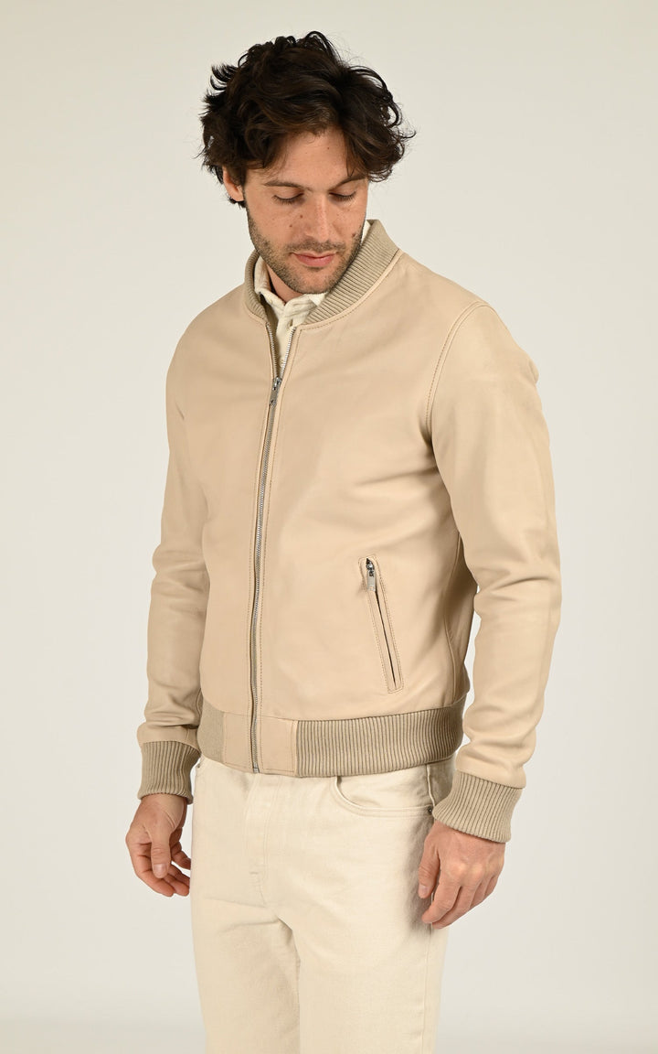 Teddy cuir Bonbon beige