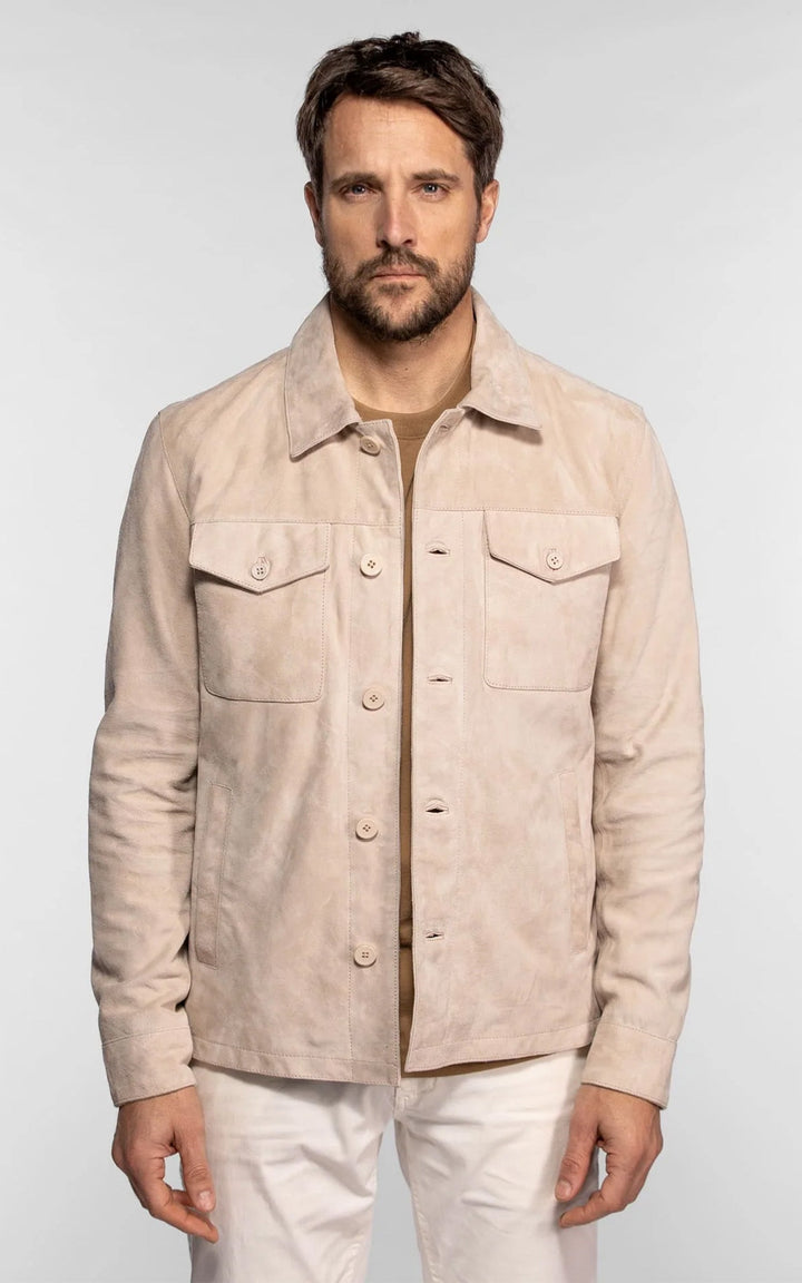 Windham Beige Suede Jacket - Men