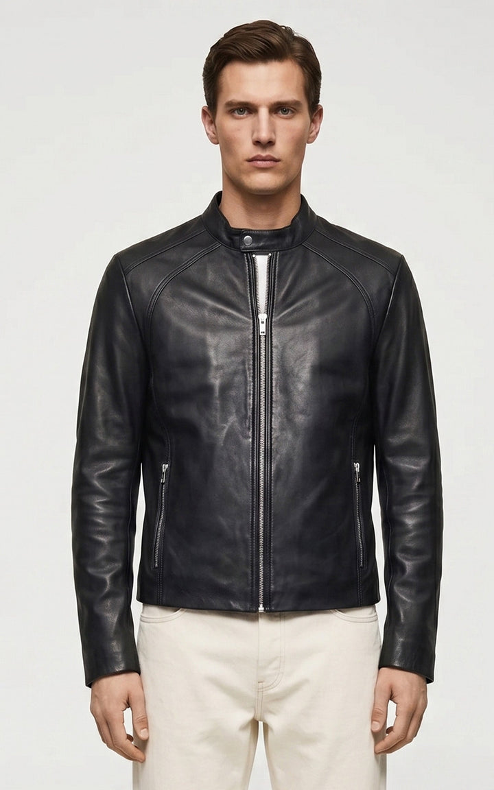 Blouson motard cuir Leni cuir noir