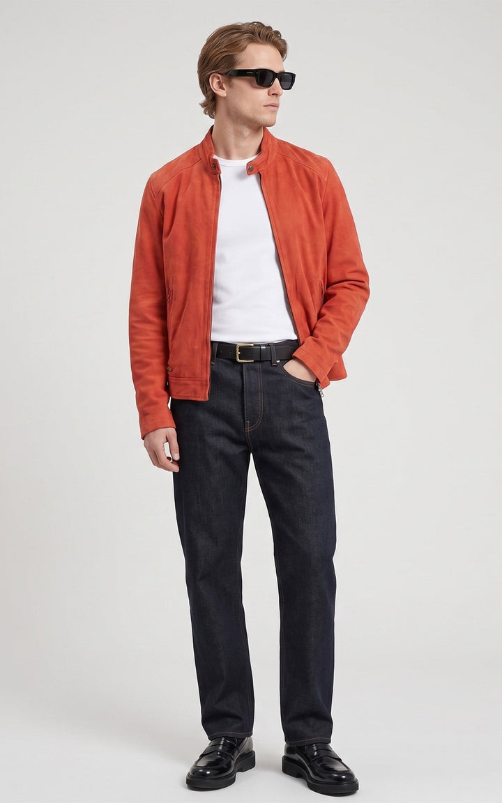 Delf Red Suede Jacket - Men