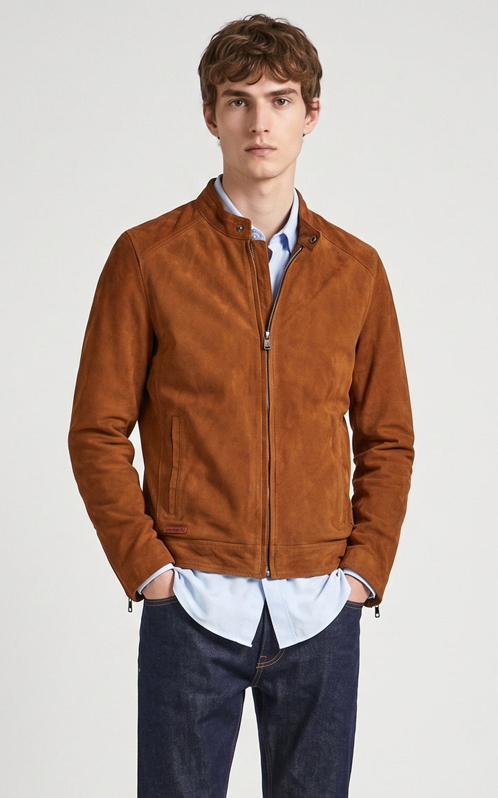 Delf Cognac Suede Jacket - Men