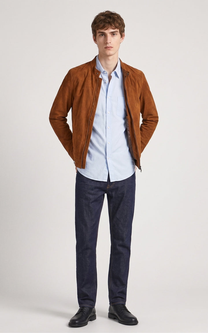 Delf Cognac Suede Jacket - Men