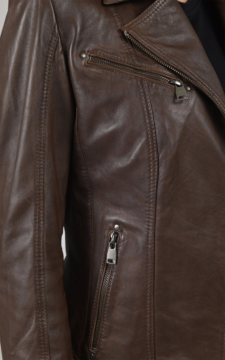 Perfecto Janni cuir marron