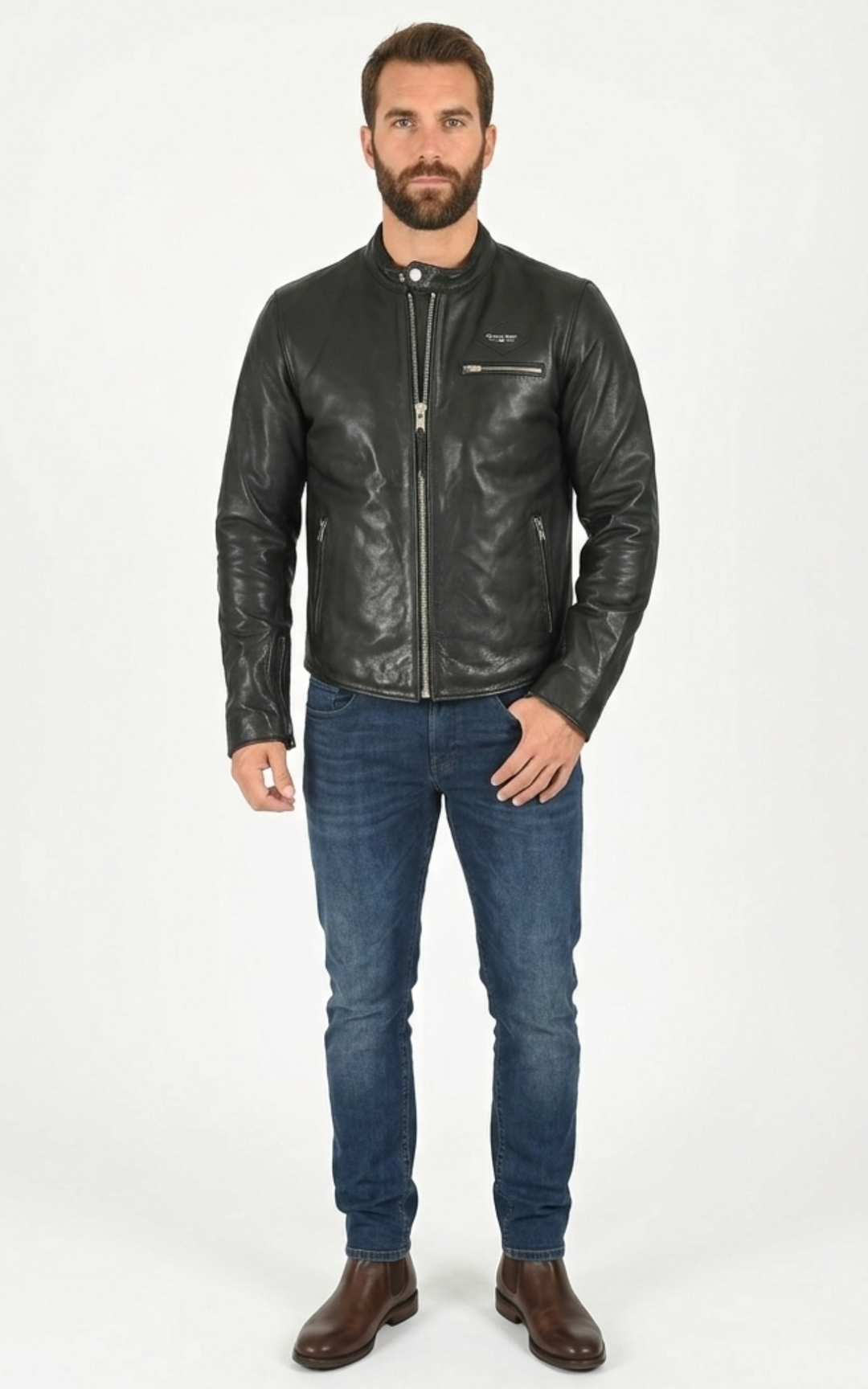 Speed Black Leather Jacket - Men