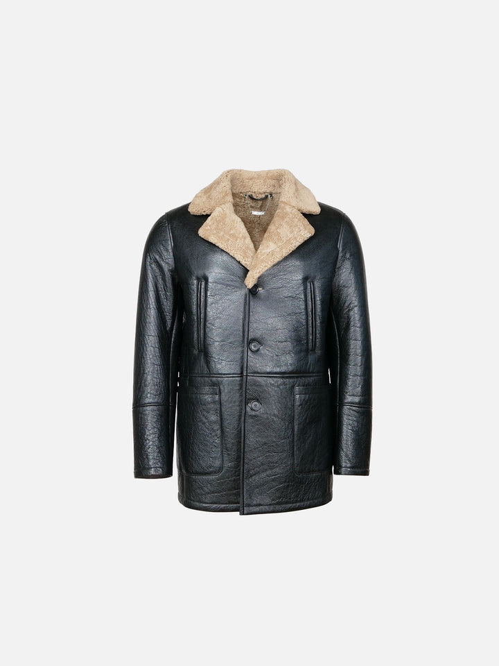 Georges, 82 cm - Rock Lamb shearling jacket - Man - Black