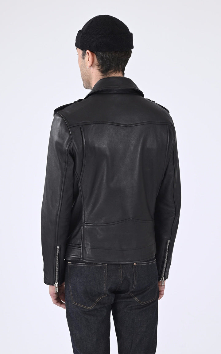 Perfecto Cuir Homme Serge pariente, modèle Style 17 de couleur noir