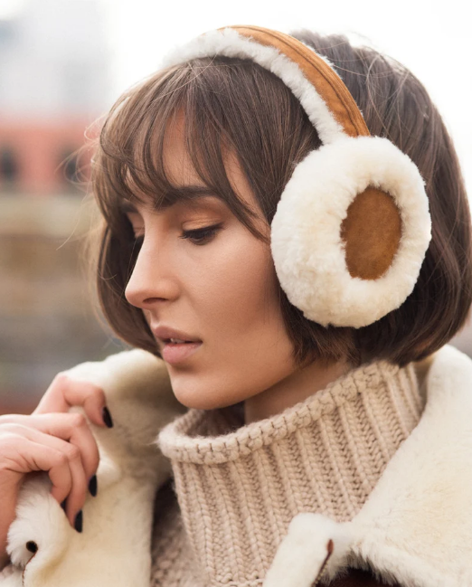 ZXM -207 Ear Muffs - Suede Lamb - Kvinder - Kamel