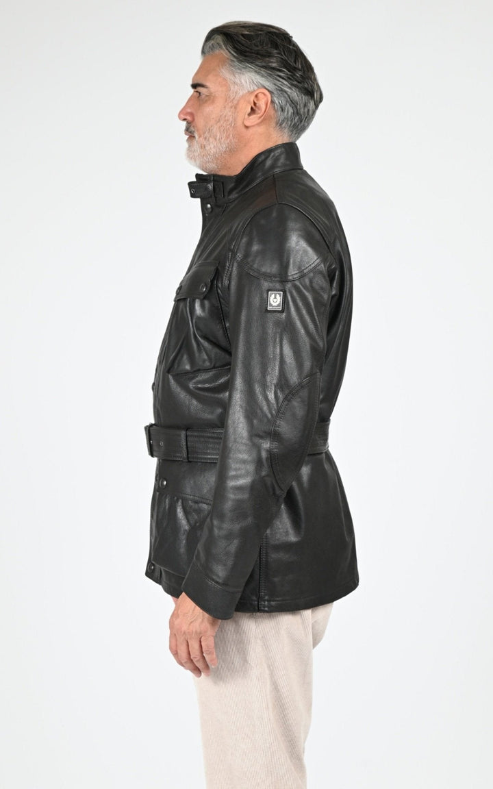 Veste Cuir Homme Belstaff, modèle Trialmaster panther 105312 de couleur black