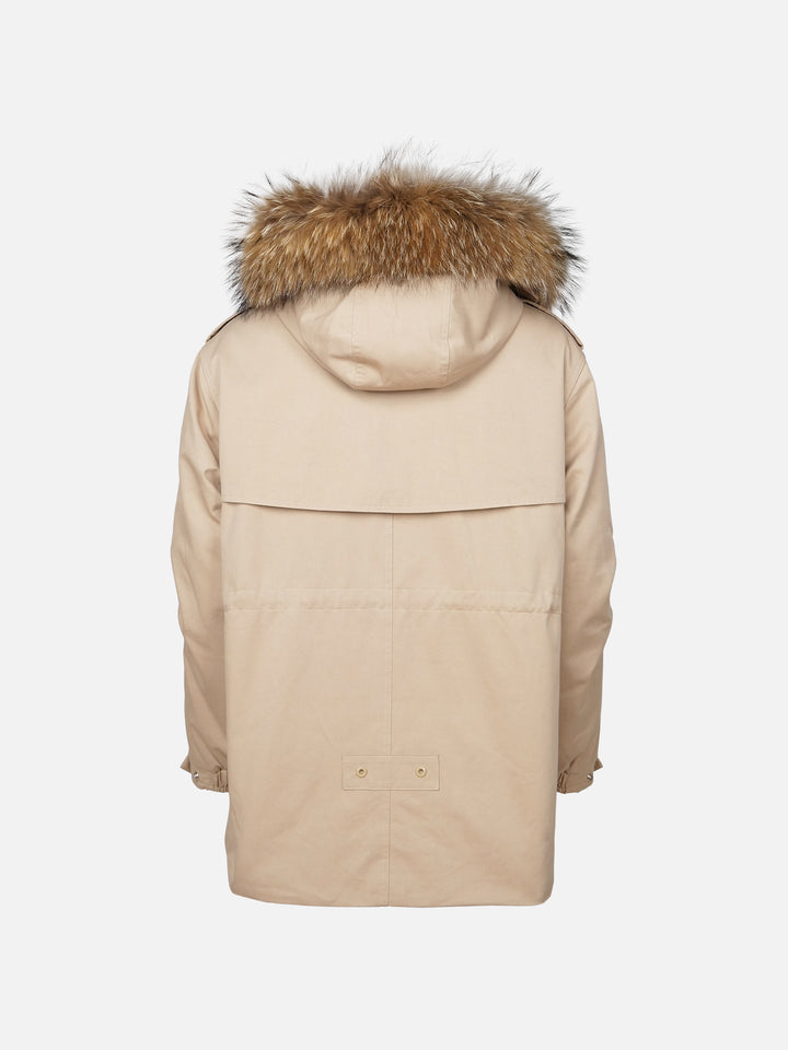 Gigi, 77 cm. - Kapuze - Textiljacke - Damen - Beige