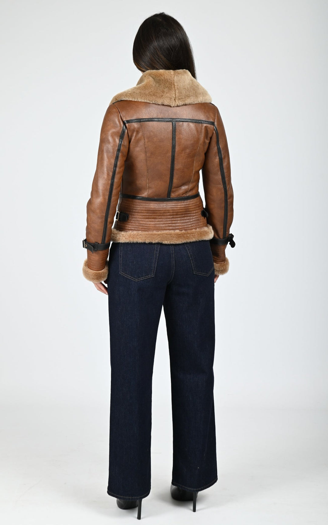 Brown Zion Lambskin Shearling Jacket - Women