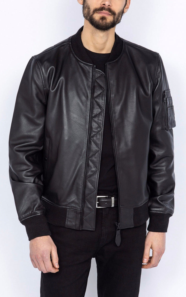 A "LCQUEENS" Noir Schott Blouson Homme opened photo