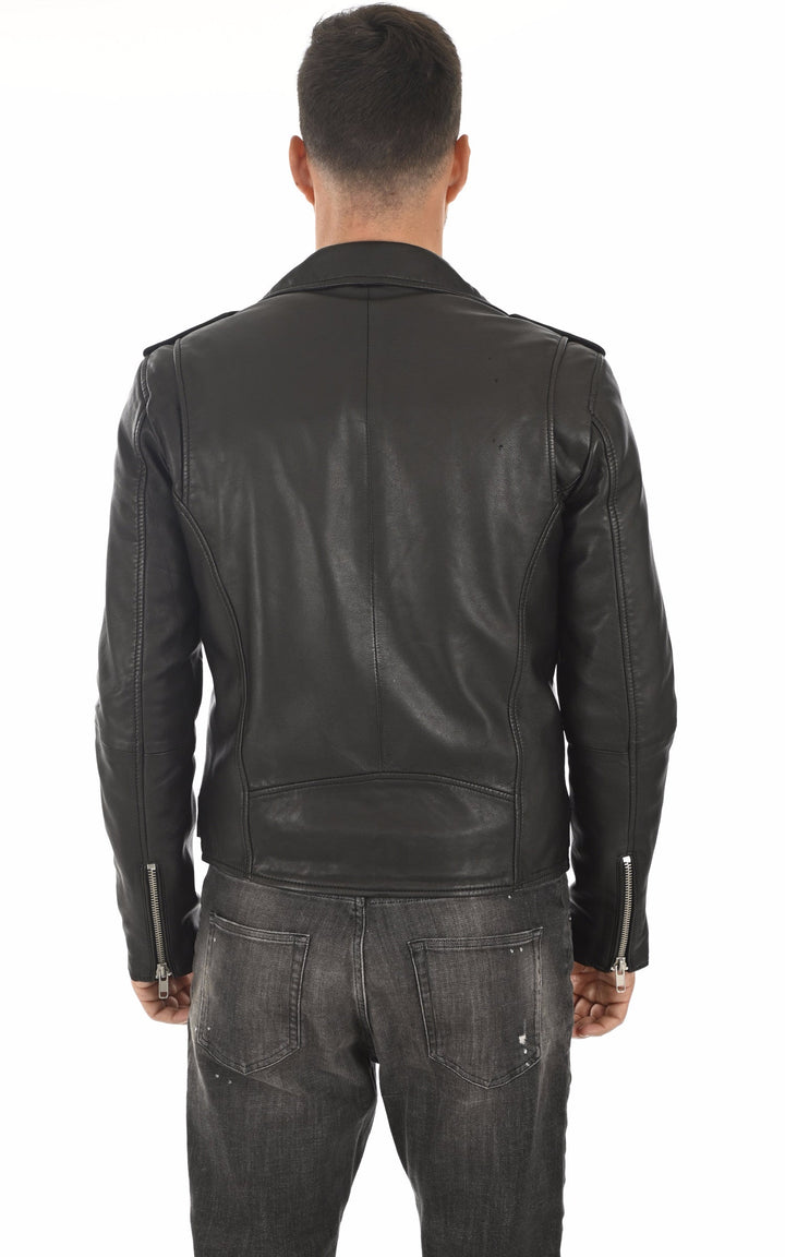 A "ROCKER" Noir Serge Pariente Perfecto Homme back photo