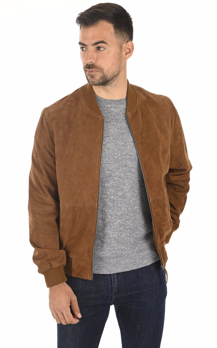 A "NEW MARIO" Cognac Serge Pariente Blouson Homme opened photo