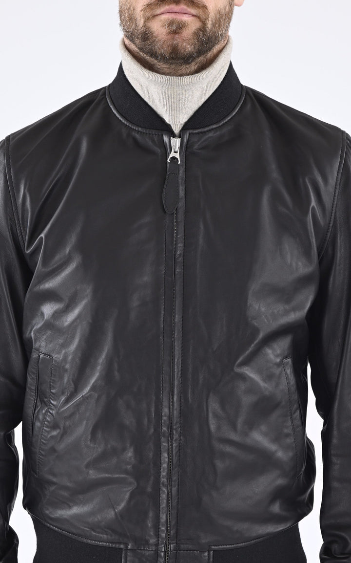 A "LC 300 LAMB" Noir Schott Teddy Homme details photo