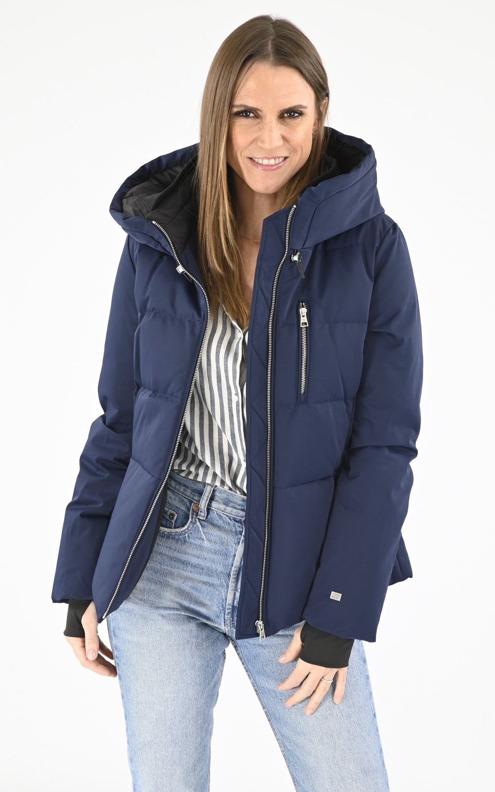 A "MARILOU" Bleu Marine Soia & Kyo Ves Doudoune Femme closed photo